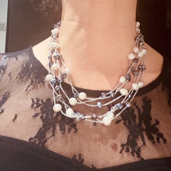 Cultured freshwater pearl beaded necklace 40 inch - Picture 7 of 13